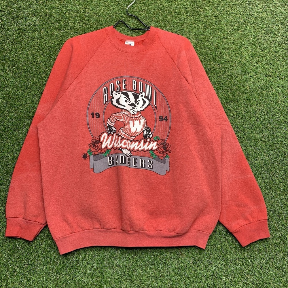 Vintage Wisconsin Badgers Mens 2Xl Rose Bowl Sweatshirt Hanes Bucky